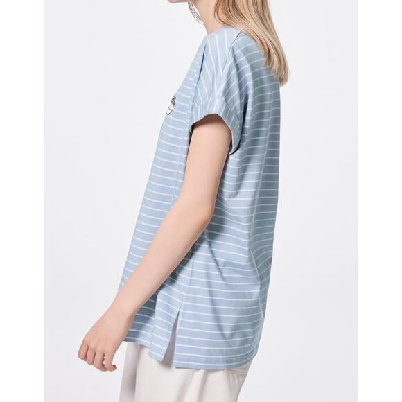 GU (Uniqlo) CHIIKAWA Hachiware Striped T-shirt in Blue - Picture 3 of 11